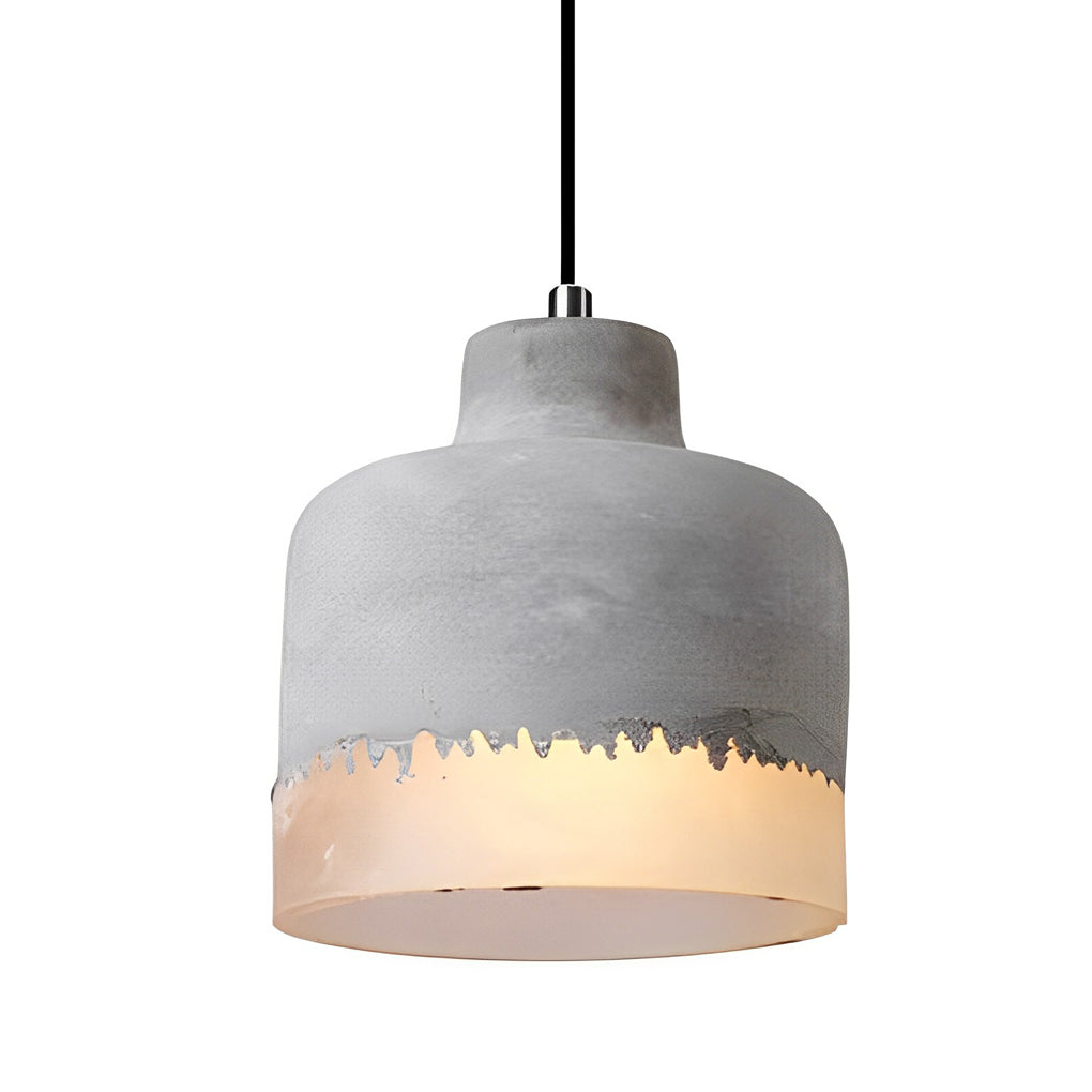 Minimalist Industrial Pendant Light — Resin Cement, Conical / Cylindrical / Drum, E27, 3000K Warm White