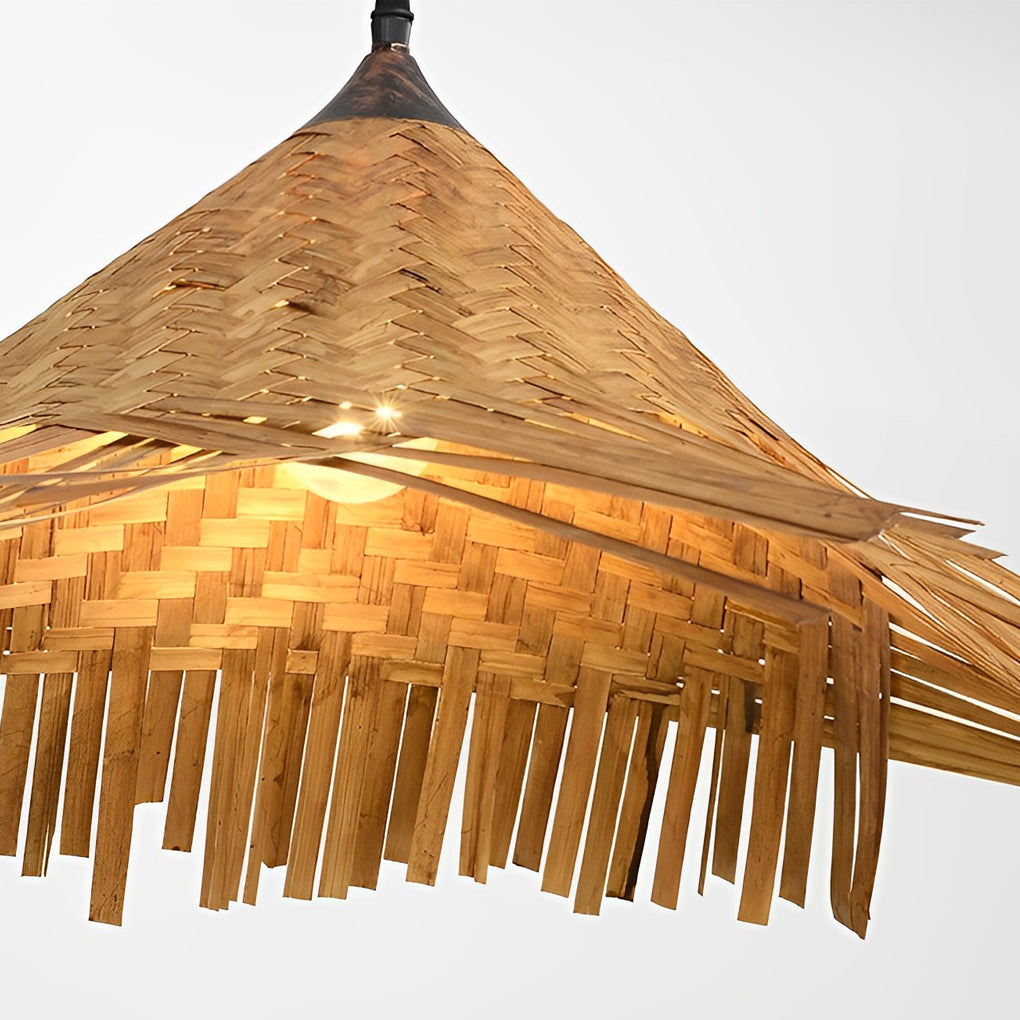 Caribbean Bamboo Woven Pendant Light — Burlywood, 28" Diameter, E26/E27, 21W–30W