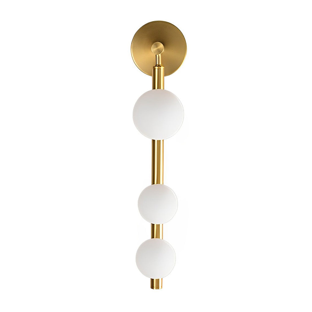 3-Globe Linear Wall Sconce — Electroplated Metal, Milky Glass, G9, Modern