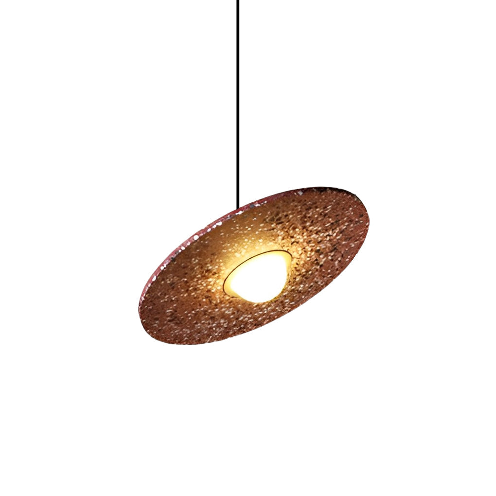Terrazzo Planet Pendant Light — Concrete & Tempered Glass, G4 LED, 15.7" Diameter, Adjustable Angle