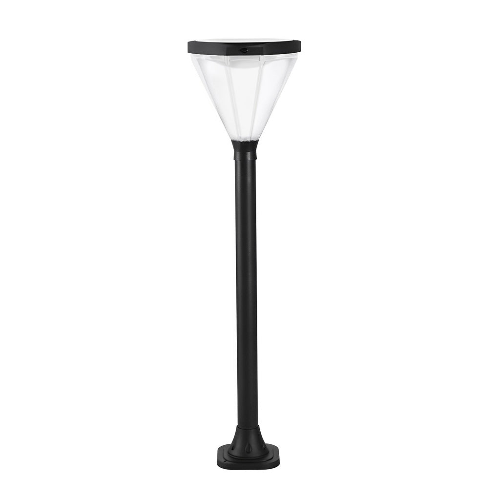Modern Adjustable Black Solar LED Path Light — Die-Cast Aluminum & Acrylic, IP55, 6000mAh, Warm White + White