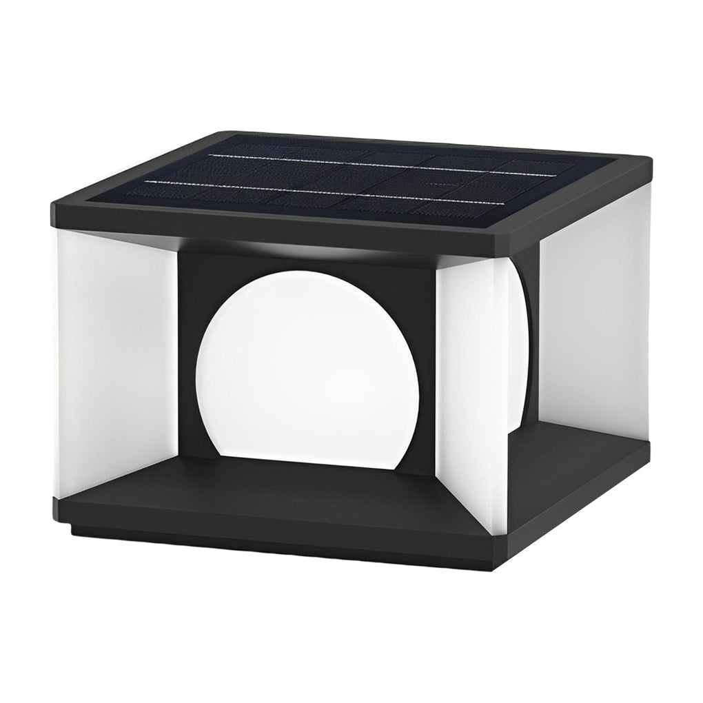 Modern Square Solar Post Cap Light — Stainless Steel, LED, IP65 Weatherproof, 3000K Warm White