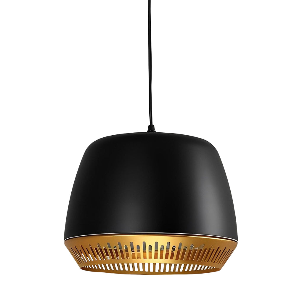 Modern Round Ball Pendant Light — Iron, 12" Diameter, Adjustable Wire, Black or White
