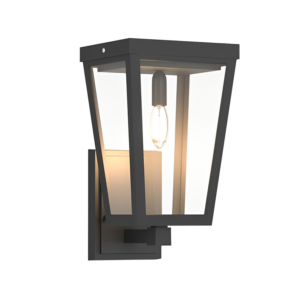 Rectangular Solar / Plug-in Outdoor Wall Sconce — Black Die-Cast Aluminum, LED 3000K, IP43