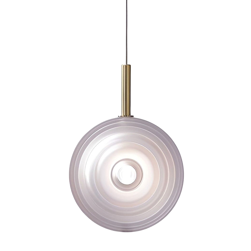 Modern Round Glass Mini Pendant — Iron, Smoke Gray or Transparent, Kitchen Island / Dining