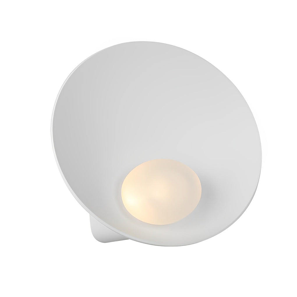Round Diffused Wall Sconce — White Resin and Glass, G9, 9" Diameter, 3000K / 6000K