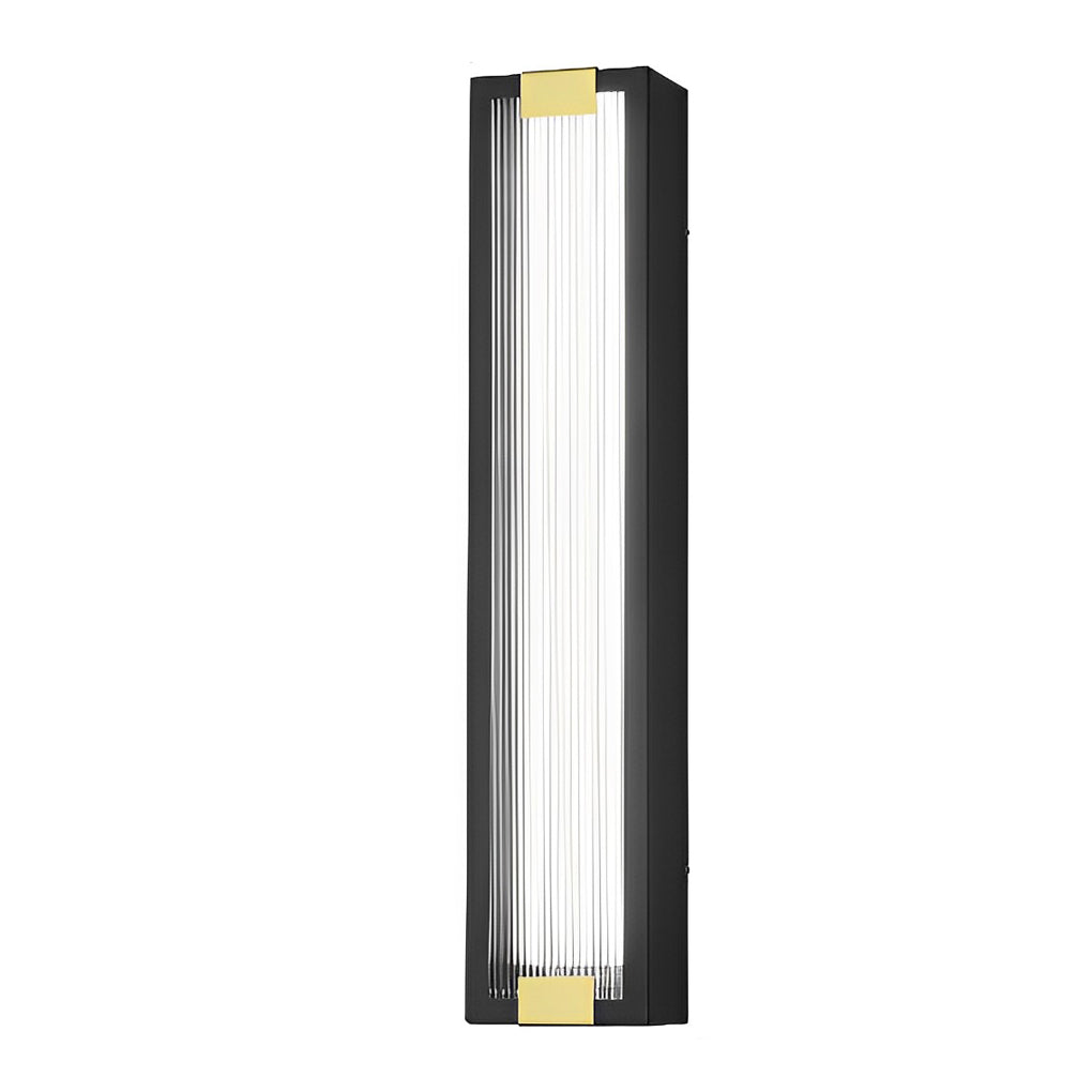 Modern Rectangular Outdoor Wall Sconce — Black Stainless Steel & Acrylic, LED 20W, 24", Waterproof, 3000K/4000K/6000K