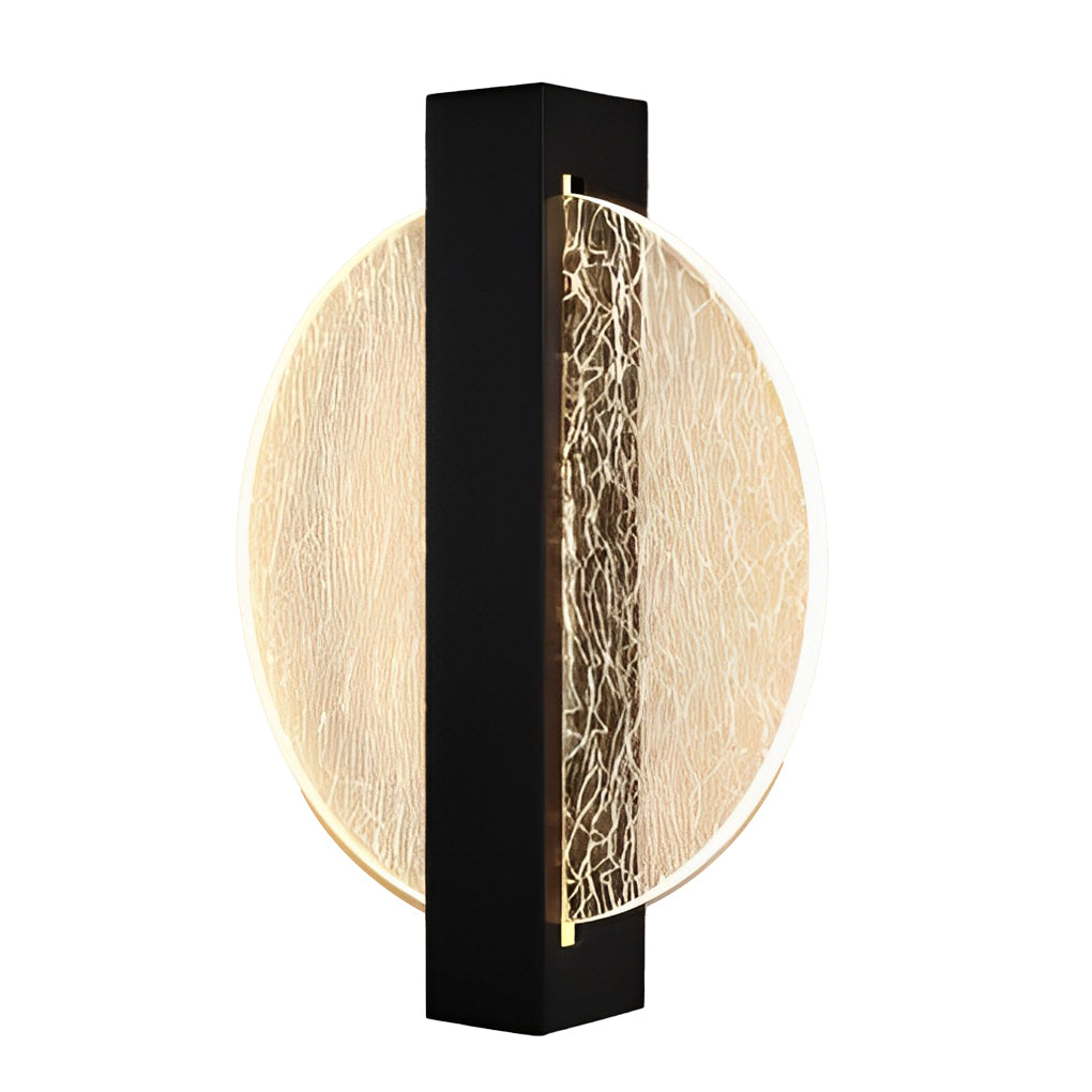 Round, Square, and Semicircle LED Wall Sconce — Acrylic, Hardwired, Black or Gold, Modern Retro