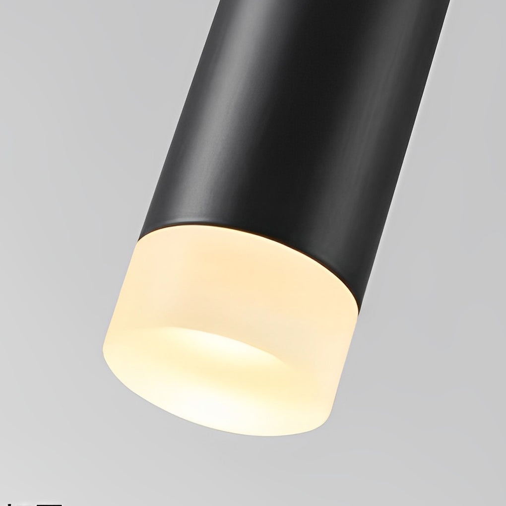 Conical Long-Tube Mini Pendant — Black Iron & Acrylic, COB 3W, 3000K Warm White