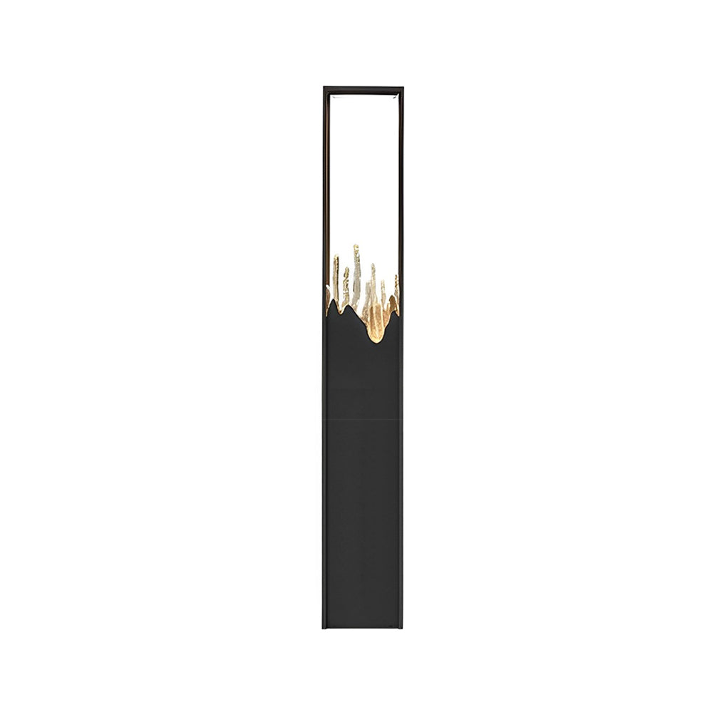 Rectangular Outdoor Pathway Light — Steel and Glass, LED, 3000K Warm White, IP65 Weatherproof, Black