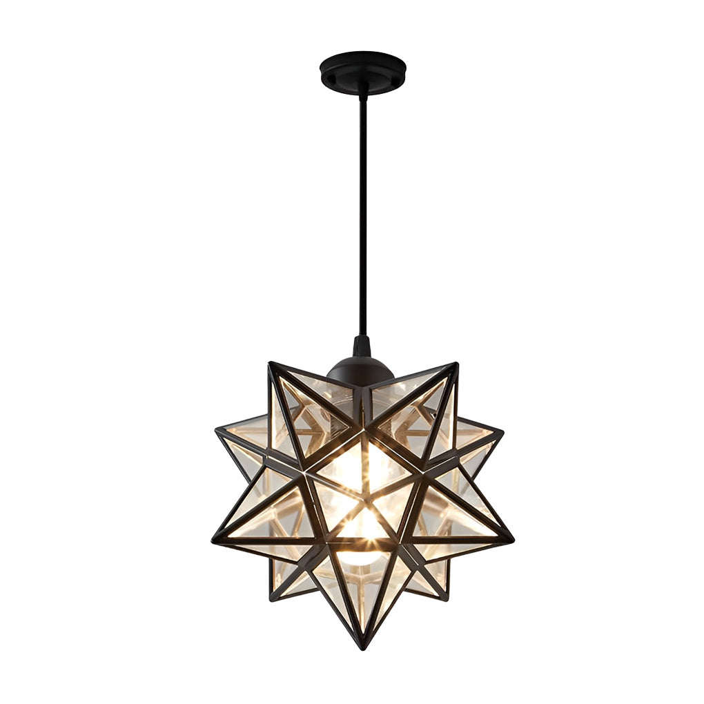 Five-Pointed Star Mini Pendant — Iron and PVC, E27, Three-Step Dimming (3000K/4500K/6000K), 7.9" Diameter