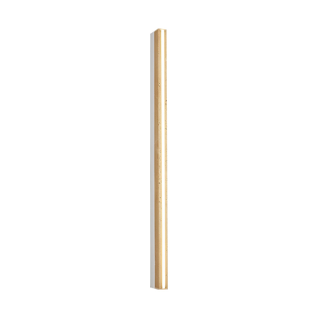 Yellow Travertine Linear Wall Sconce — Wabi-Sabi, 22W LED, Dimmable, 3000K–6000K, 34.3" Length