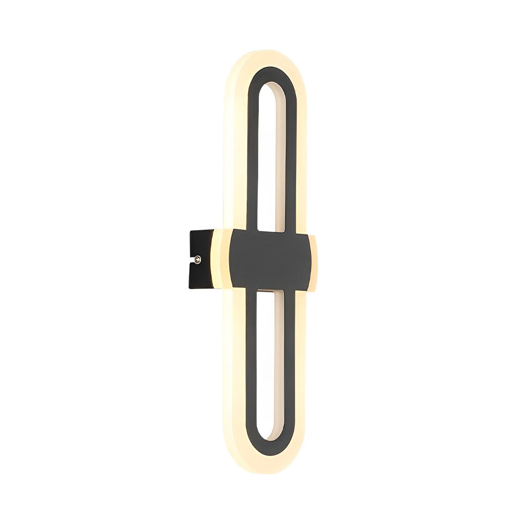 Rounded Rectangular Geometric LED Wall Sconce — Iron, 15W, 3000K / 6000K, 4.7" × 14.4"