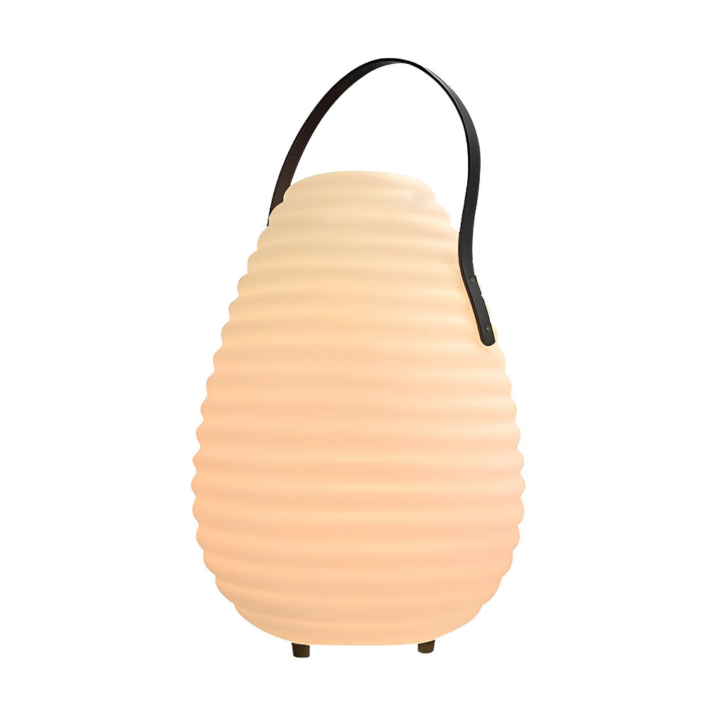 Round Portable Outdoor Lantern — PE, LED, USB Rechargeable, IP65, Timer, Remote Control, 10" × 15"