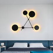 Geometric Round LED Wall Sconce — Iron and Acrylic, 42" x 33", 3000K Warm White