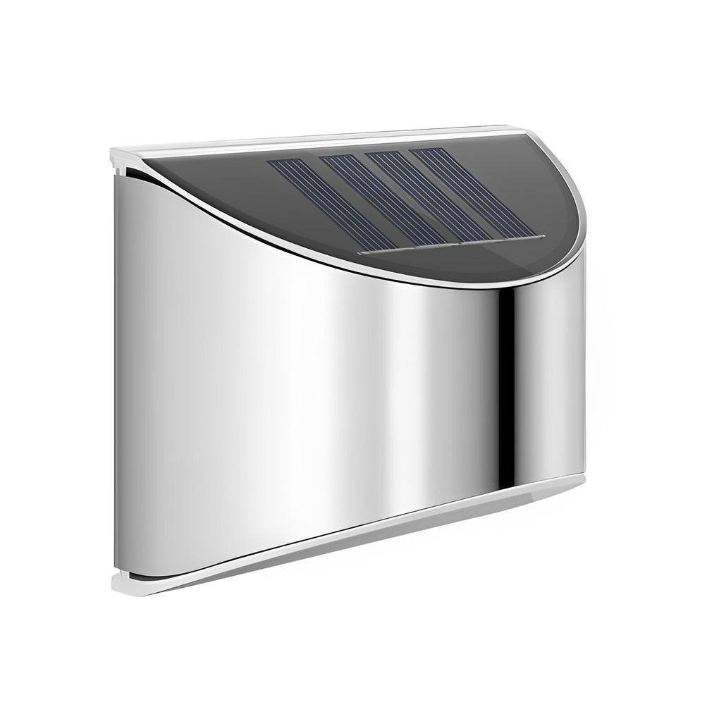 Minimalist Solar Outdoor Wall Sconce — Stainless Steel, IP44 Waterproof, 3000K / 6000K
