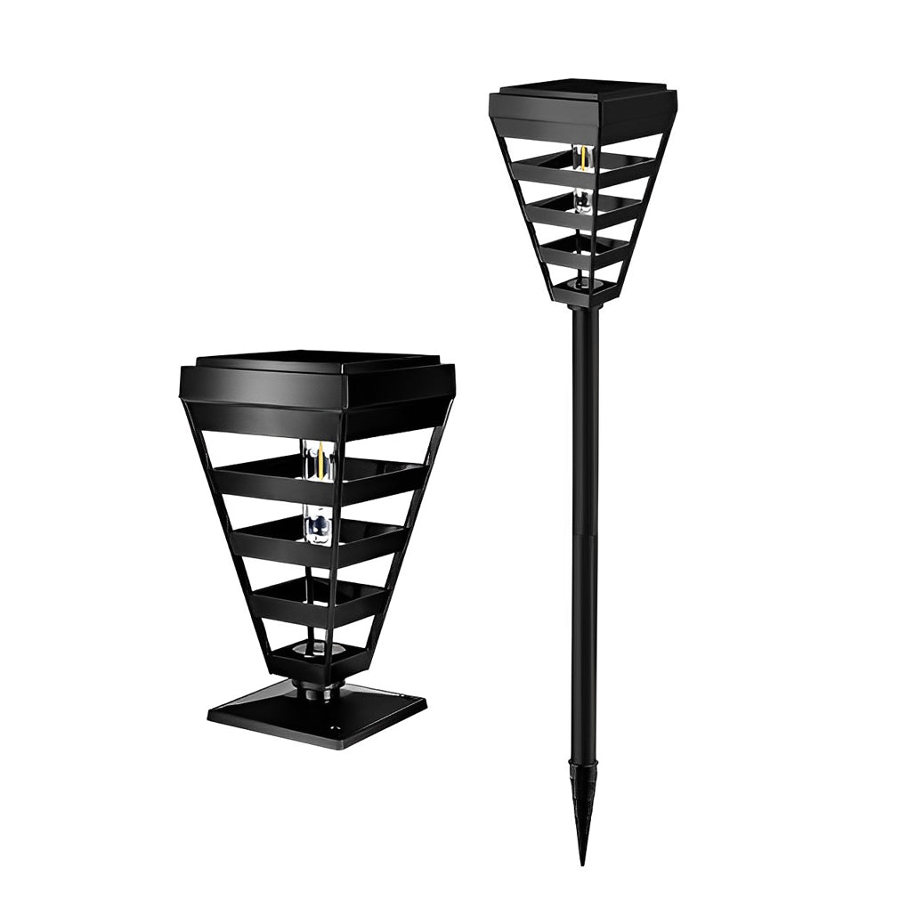 Smart Solar Black Outdoor Post Light — ABS+PC, LED, IP65, Warm White 3000K, Intelligent Light Control