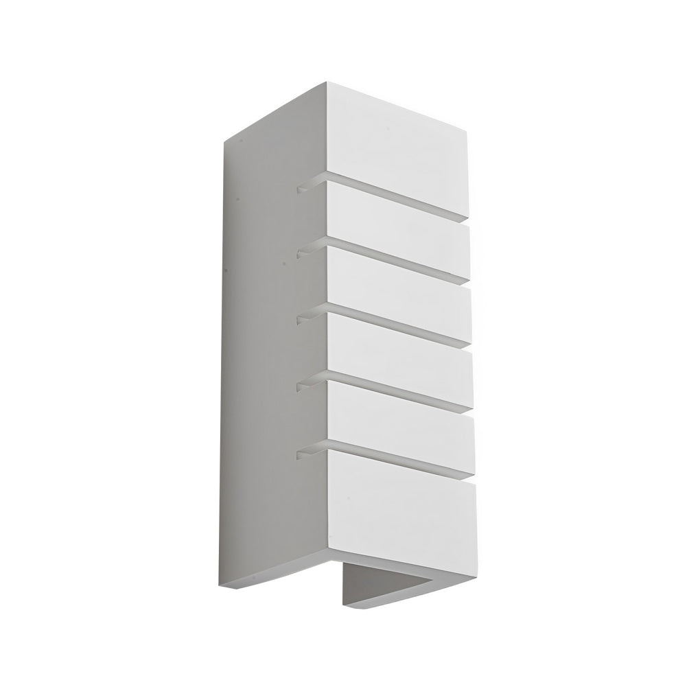 Rectangular Gypsum Up/Down Wall Sconce — White, Glass, G4, 3000K Warm White, 4"W × 10"H