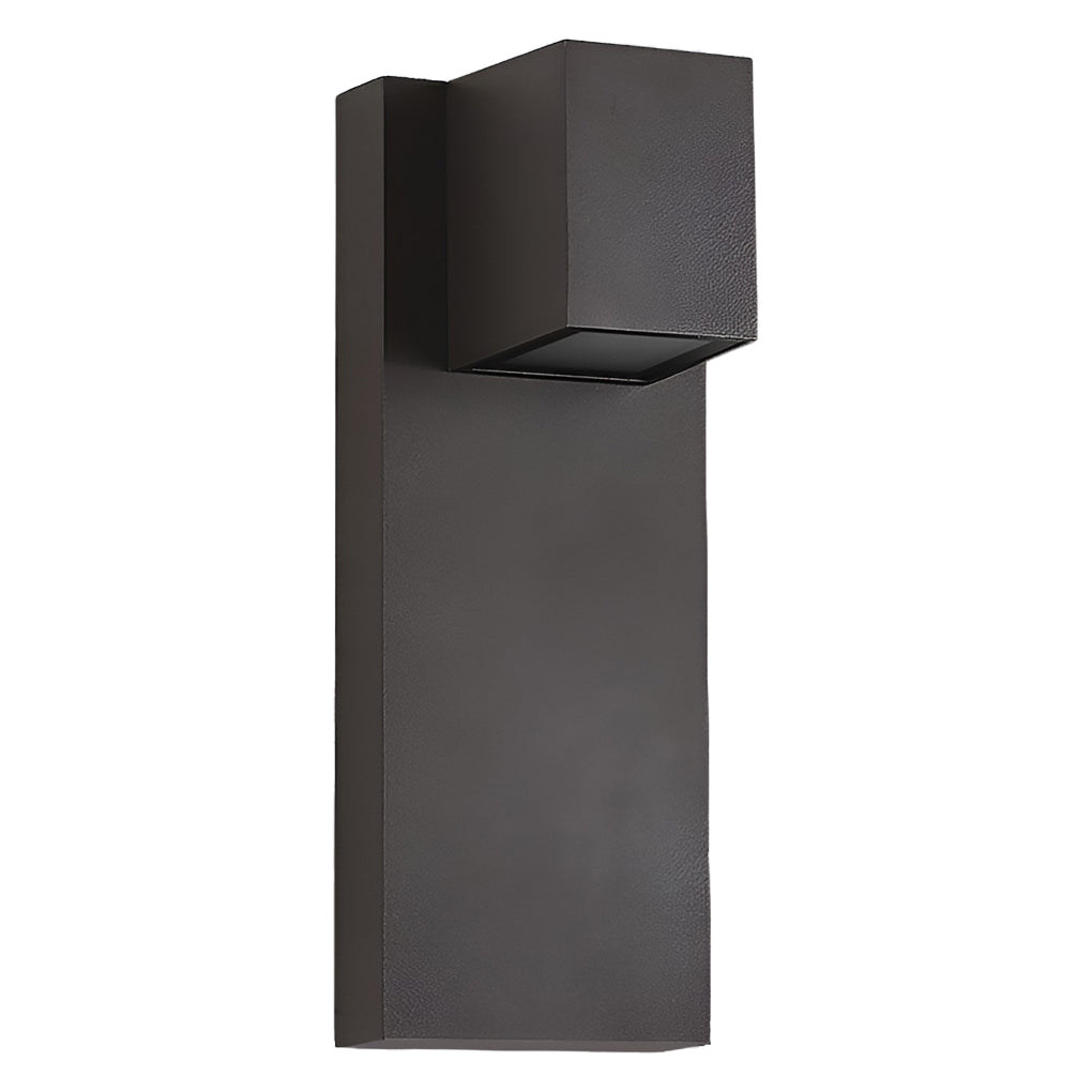 Modern Square Up/Down Outdoor Wall Sconce — Black Aluminum, 10W LED x2, IP-Rated Waterproof