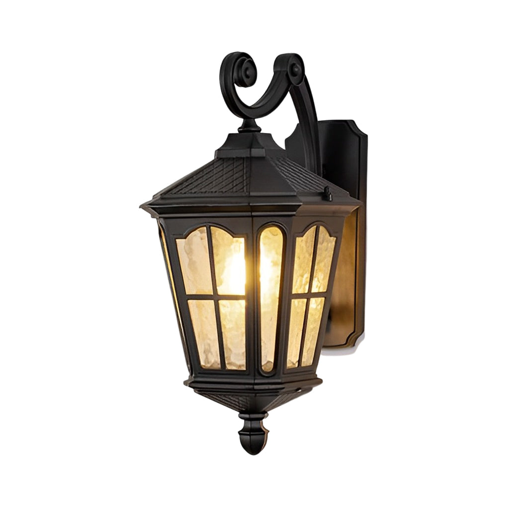 Vintage Solar Outdoor Wall Sconce — Black Die-Cast Aluminum, LED, IP65, 3000K Warm White