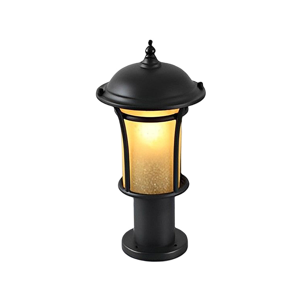 Classic English Outdoor Post Light — Black Iron and Glass, LED E27, 9W, 3000K, 15"/23"/43"
