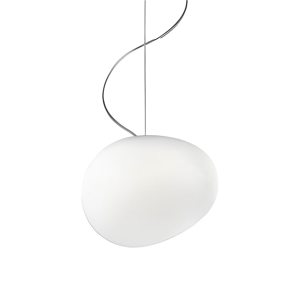 Modern Round PE Pendant Light — White, LED Warm White 3000K, 1-Light, Available in 9", 13" & 18"