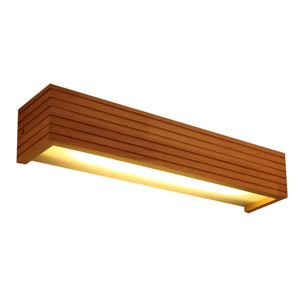 Rectangular Wood and Acrylic Wall Sconce — LED, Waterproof, 14"/18"/22" Sizes