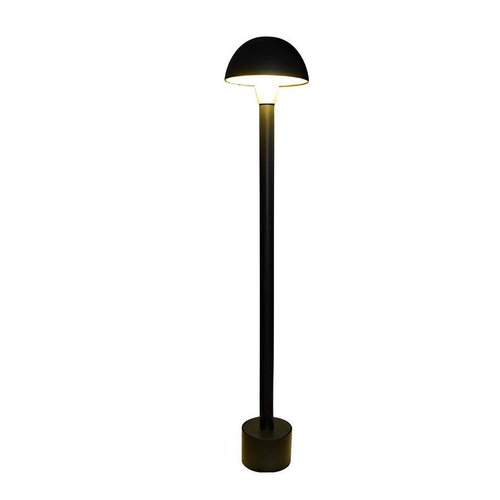 Mushroom Outdoor Bollard Light — Black Aluminum & Acrylic, LED Warm White, IP65 Weatherproof