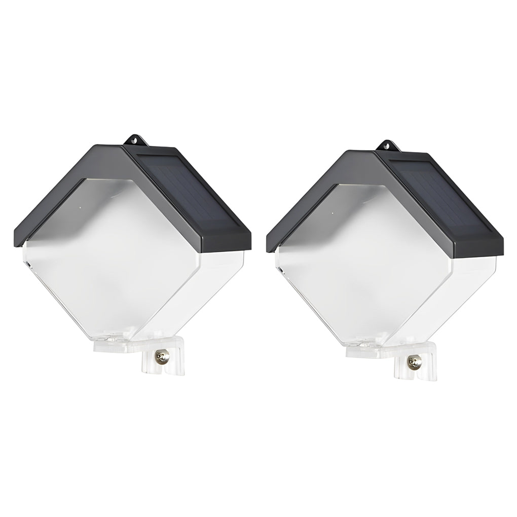 Modern Solar Outdoor Wall Sconce, Set of 2 — Black, RGB & 3000K Warm White, IP65 Weatherproof, Dusk-to-Dawn