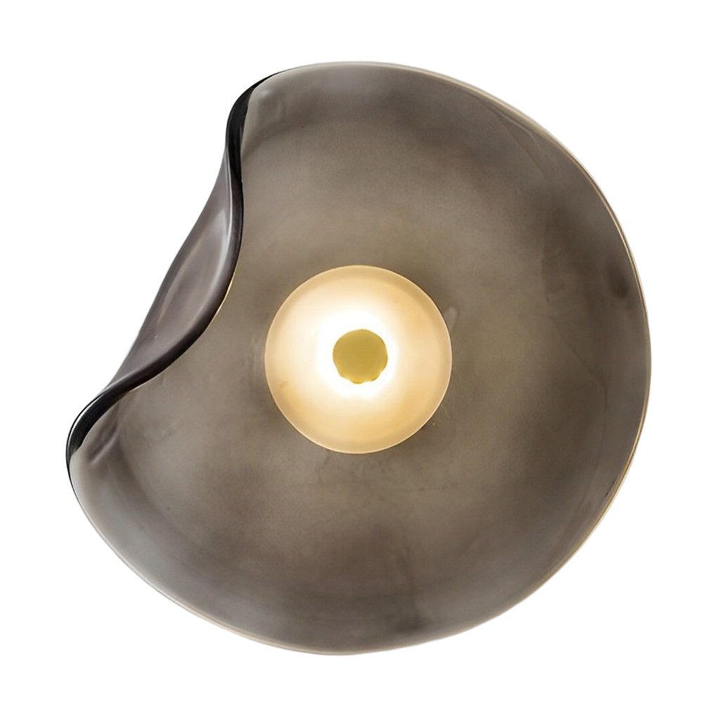 Postmodern Irregular Round Glass Wall Sconce — 10" Diffused, Warm White 3000K, Brown / Smoke Gray / Light Purple