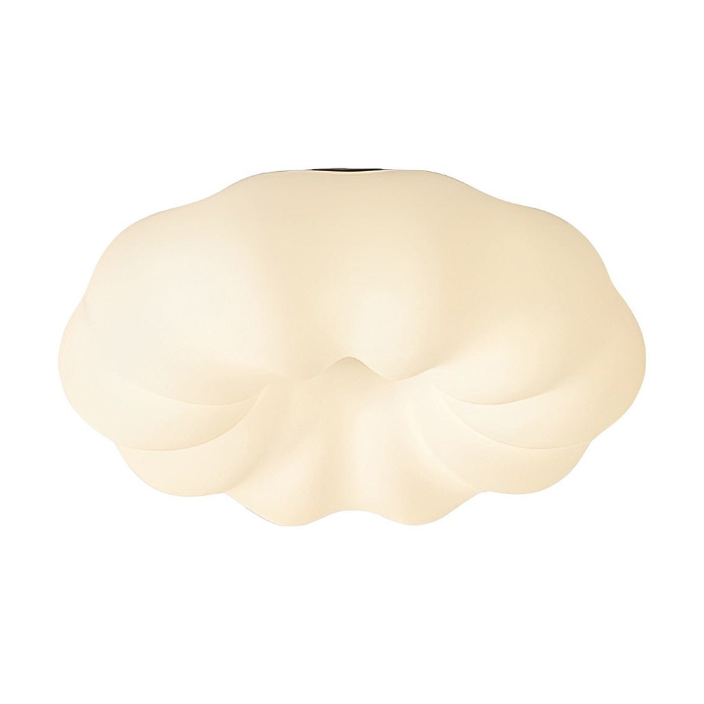 Pumpkin Cloud Pendant — White Iron, Stepless Dimming LED, 3-Color Temp, Remote Control, 12" or 18"