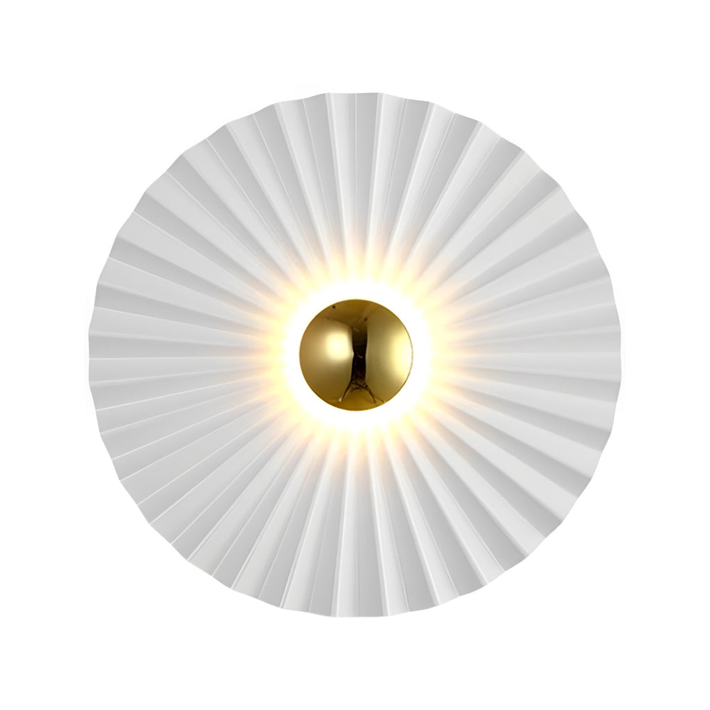 Round Lotus Leaf LED Wall Sconce — White Iron, Hardwired, 3000K Warm White, Available in 9.8", 11.8", or 15.7"