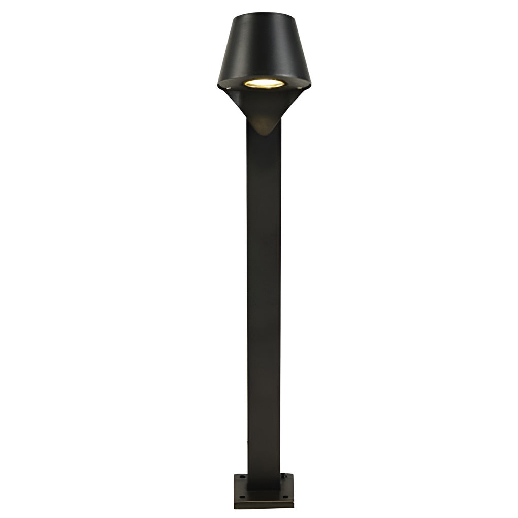 Minimalist Bollard Pathway Light — Die-Cast Aluminum, Black, 10W LED, 3000K, IP65, 24"