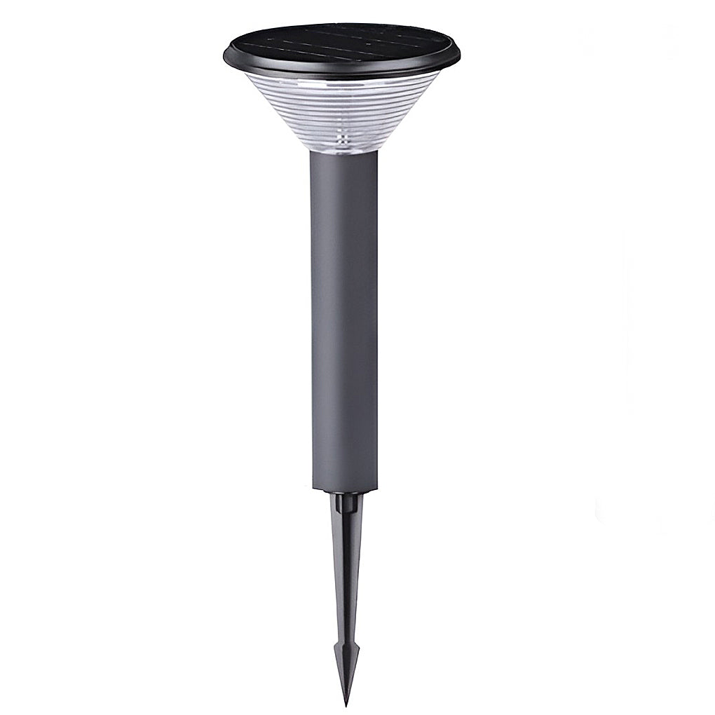 Modern Cylindrical Tapered Solar LED Bollard Light — Black Aluminum, 3-Step Dimming, Remote Control, 24" or 31"
