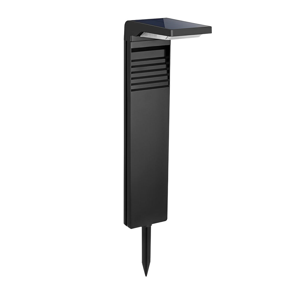 Modern Solar LED Bollard Path Light — ABS+PC, Black, Dusk-to-Dawn Auto On/Off, IP64, 4V/2W, 6000K/3000K