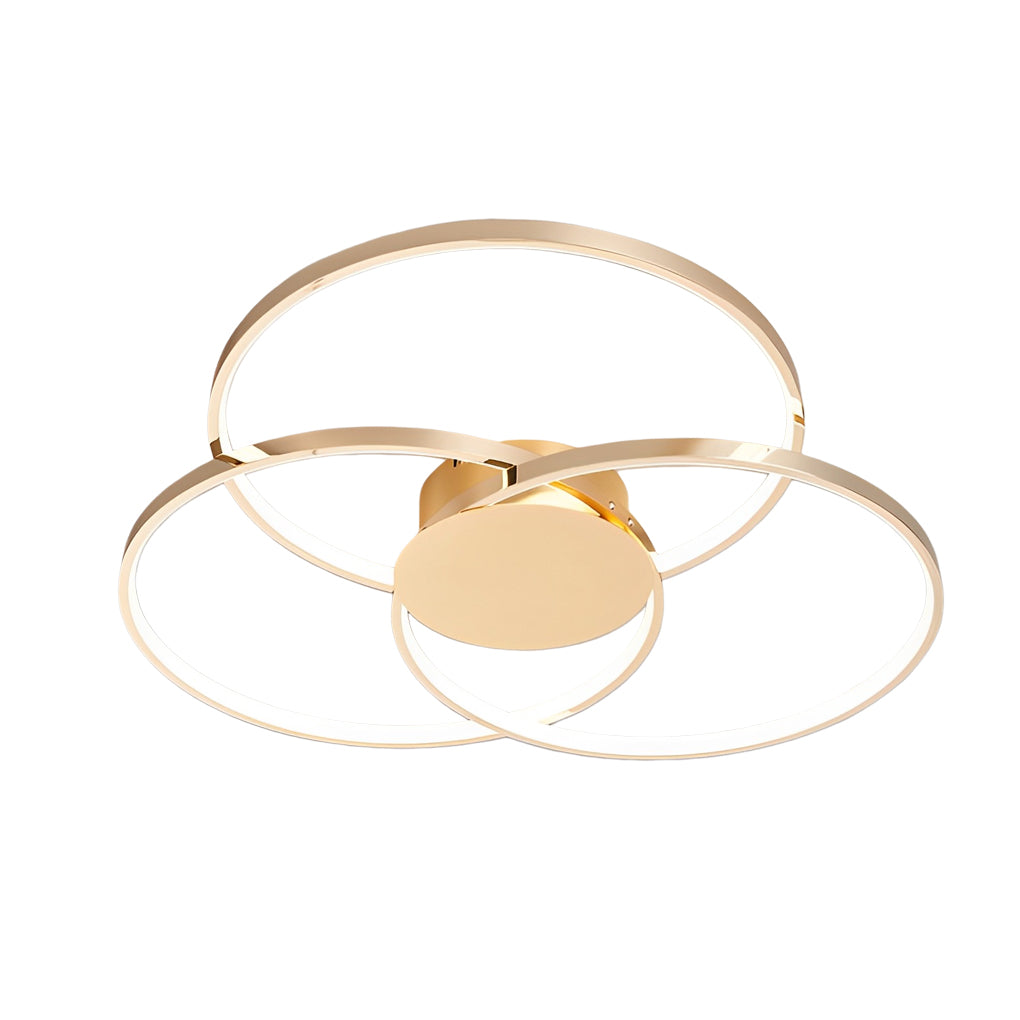 Three-Ring LED Flush Mount — Electroplated Metal, Stepless Dimming, Remote Control, 18.9" or 29.9"