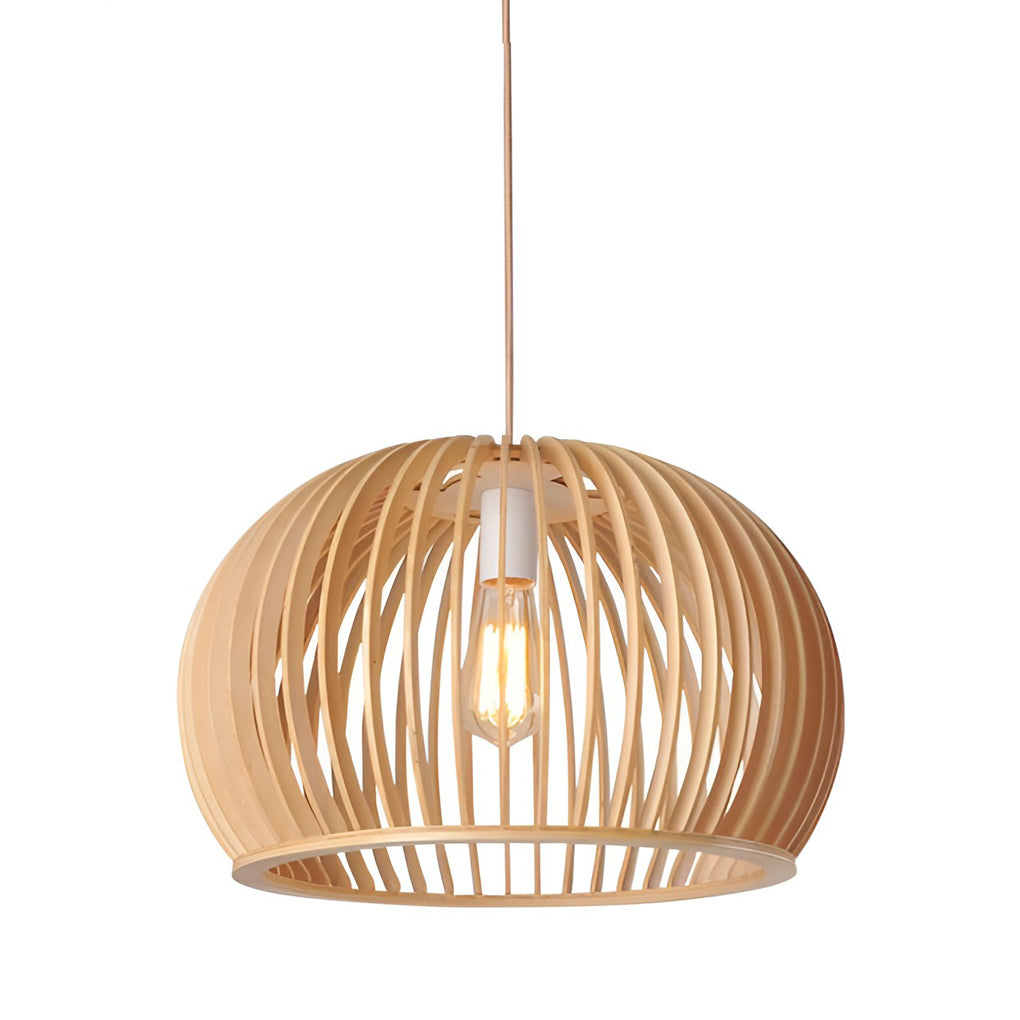 Semi-Circle Wooden Lantern Pendant — Wood, Modern Minimalist, E27, 13" or 18" Diameter