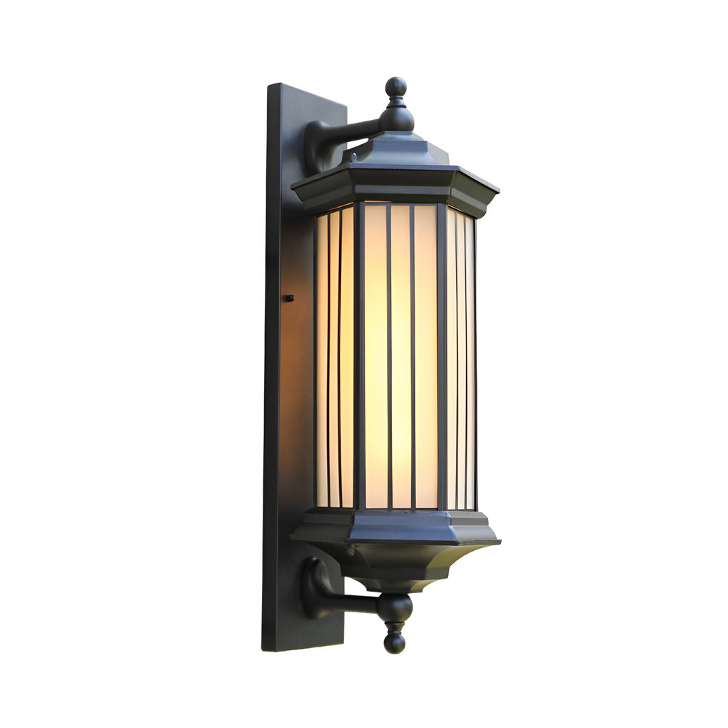 Modern Retro Outdoor Wall Sconce — Cast Aluminum, Black, Waterproof, 3000K Warm White, 8.7" × 23.6"