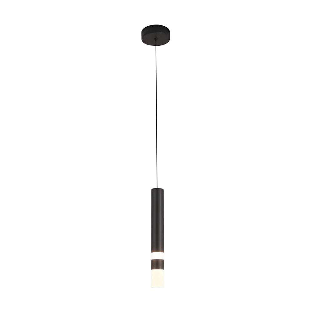 Minimalist Black LED Mini Pendant — Aluminum and Bubble Acrylic, Adjustable 78" Cord