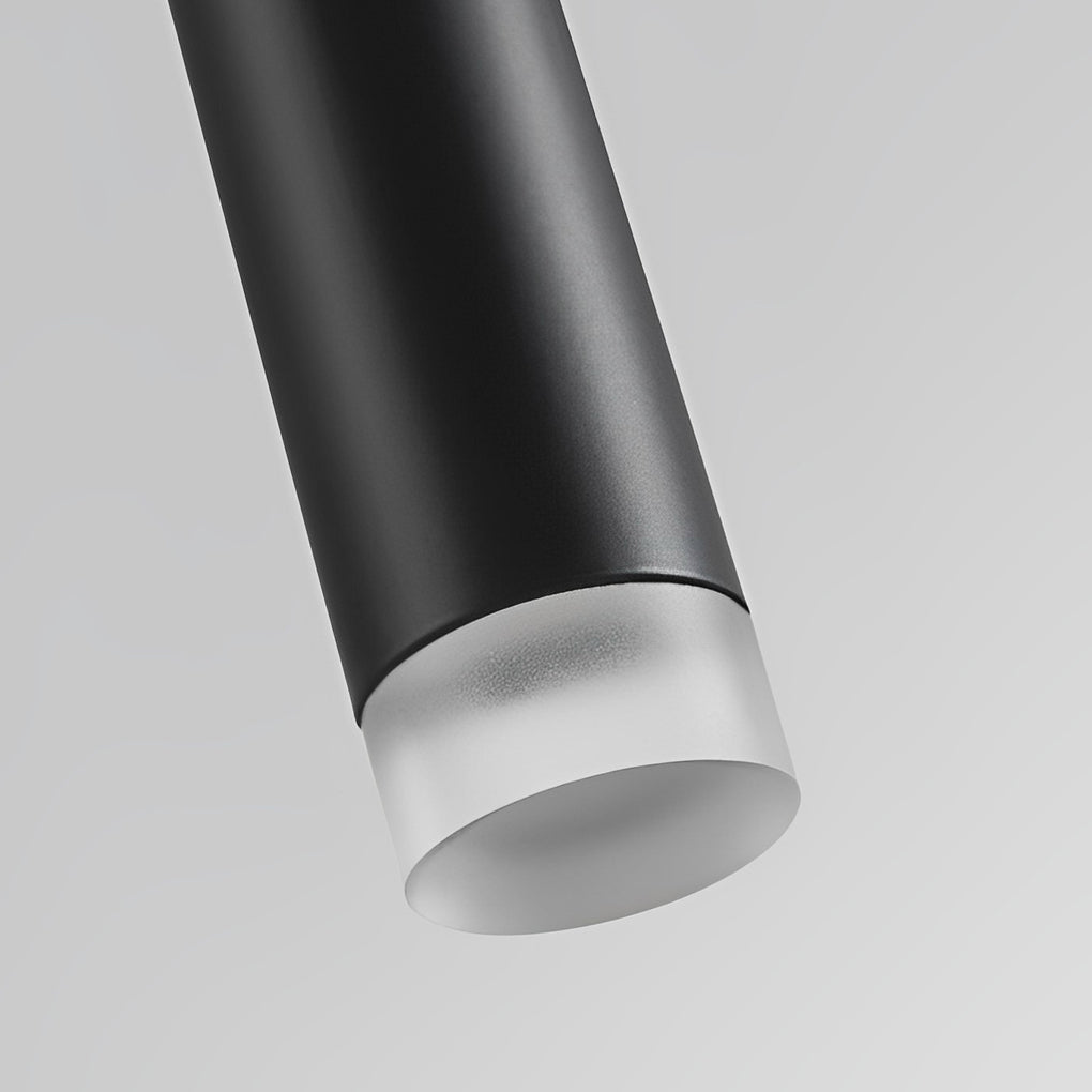 Conical Long-Tube Mini Pendant — Black Iron & Acrylic, COB 3W, 3000K Warm White