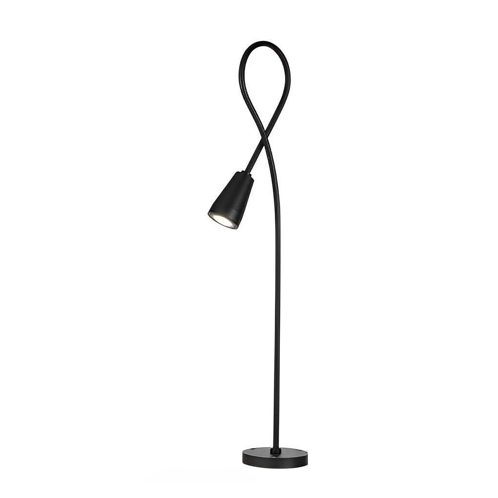 Arched Gooseneck Flower-Bloom Path Light — Black Aluminum, 7W COB LED, IP65, 31", 3000K Warm White