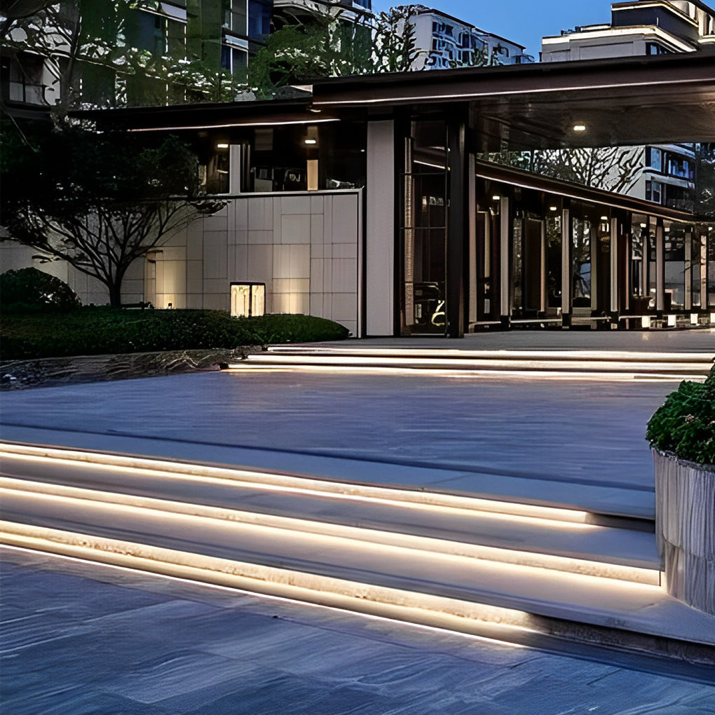 24v waterproof flat led strip lights with recessed silicone for step and deck lighting side emitting design