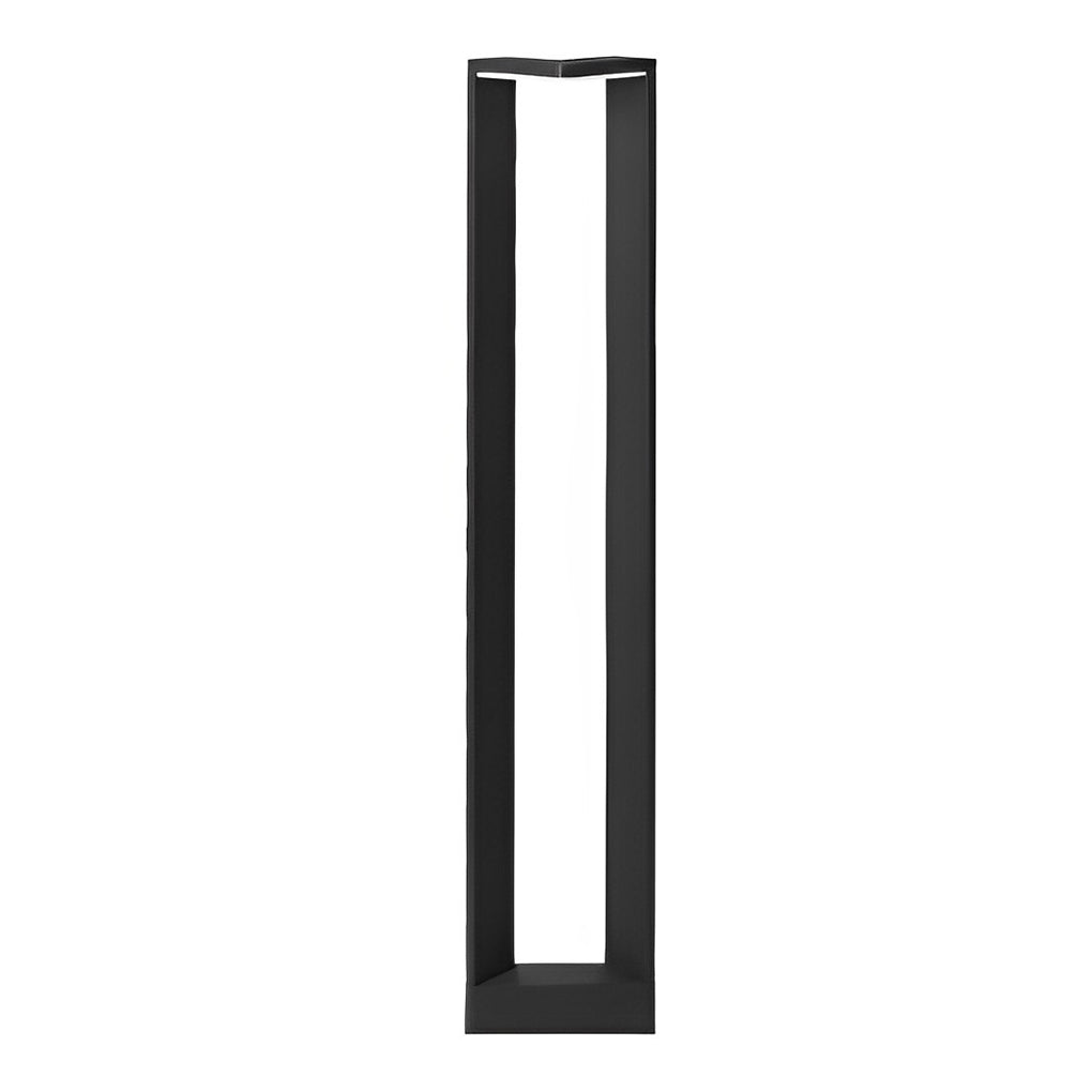 Minimalist Linear Bollard Path Light — Black Aluminum & Acrylic, 12W LED, IP65, 3000K Warm White