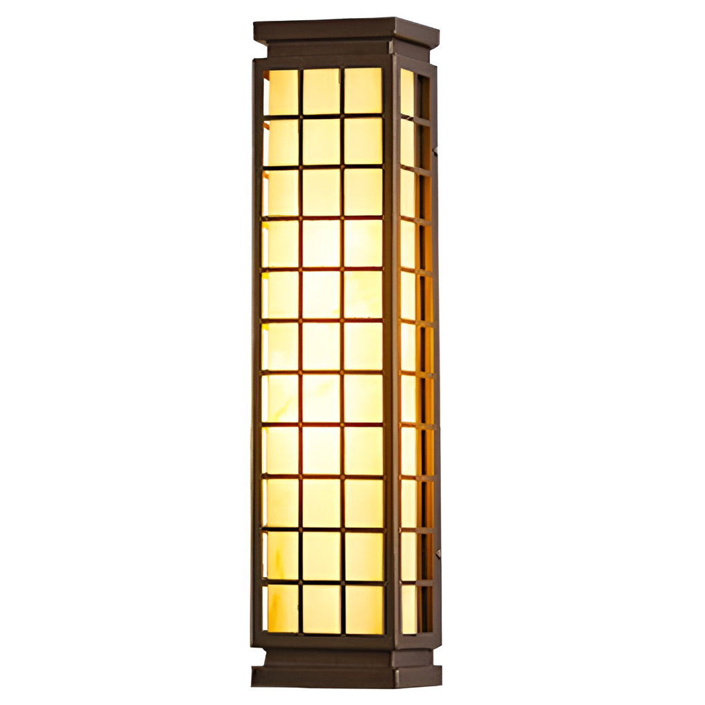 Rectangular Outdoor Wall Sconce — Stainless Steel & Imitation Marble, T5, Waterproof