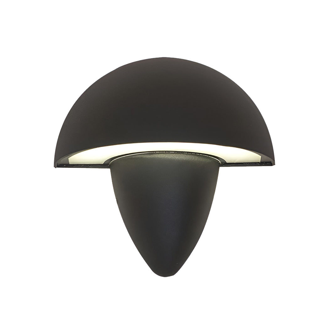 Mushroom Outdoor Wall Sconce — Aluminum, 6W COB LED, IP Waterproof, Black or White