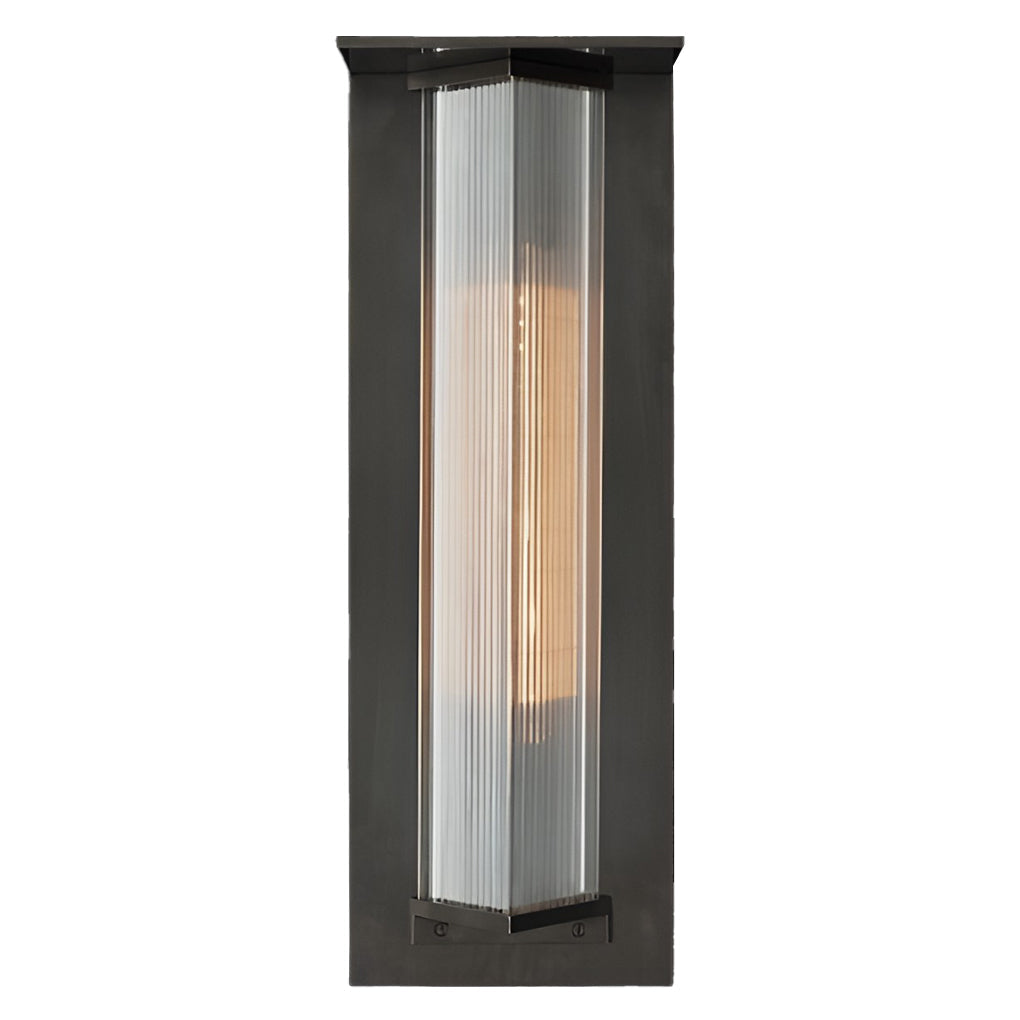 Vintage Outdoor Wall Sconce — Black Aluminum, Frosted Glass, LED, Solar / Hardwired, IP65