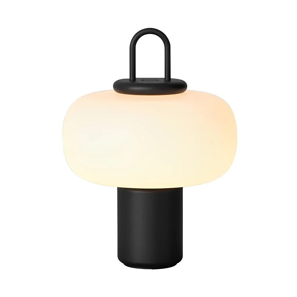 Portable LED Ambient Table Lamp with Modern Milk Glass Orb Design Luxe