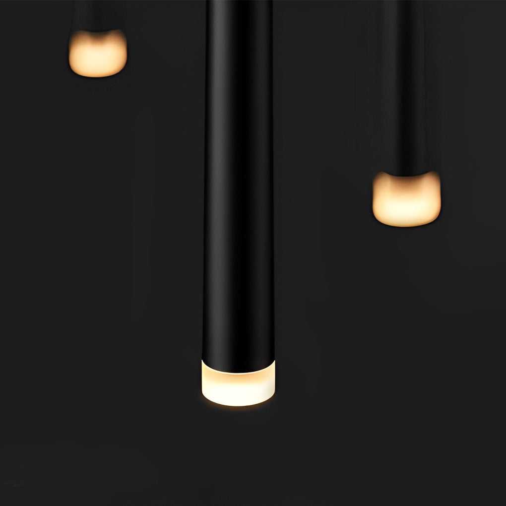 Conical Long-Tube Mini Pendant — Black Iron & Acrylic, COB 3W, 3000K Warm White