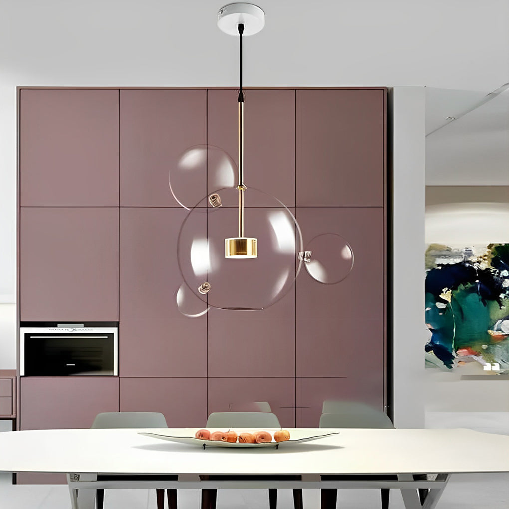 Globe Bubble Glass Multi-Light Pendant — Aluminum, LED, 1-, 3-, 4-, or 6-Light