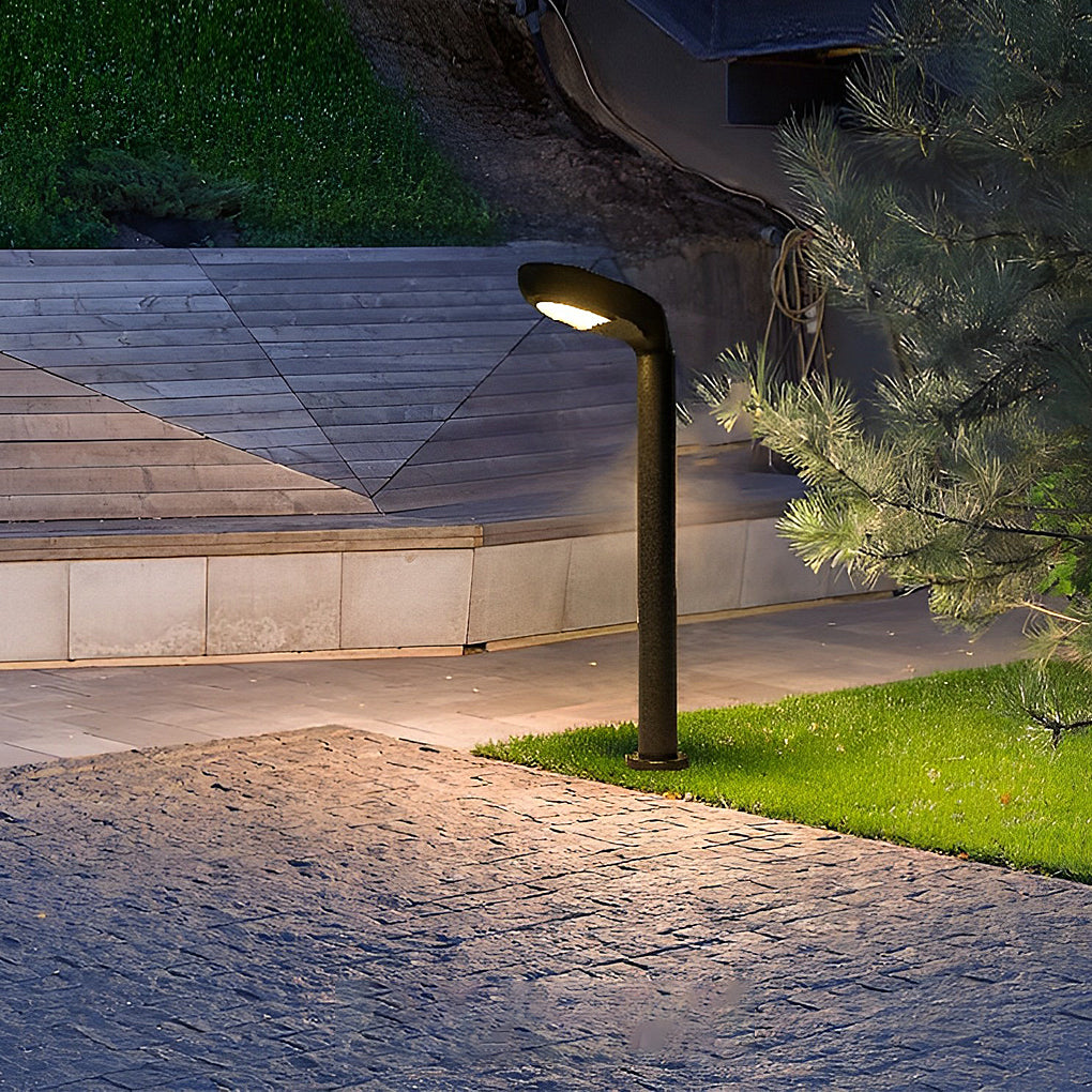 Bean Sprout Solar Bollard Light — Black Aluminum, LED, IP65 Weatherproof, 15"/24"/33"